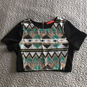 Sequin Crop Top